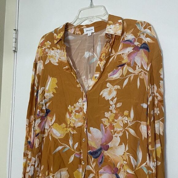 Revolve Song of Style Blouse Mari floral button down yellow blouse size small - Picture 5 of 8